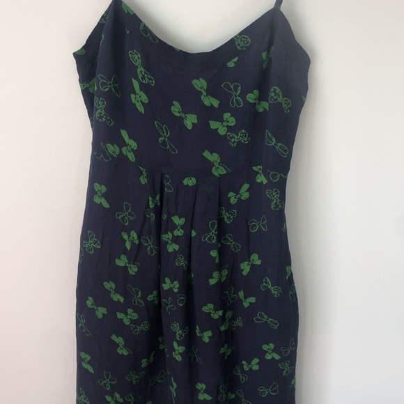 Juicy Couture Navy Green Bow Spaghetti Strap Dress - Picture 2 of 5